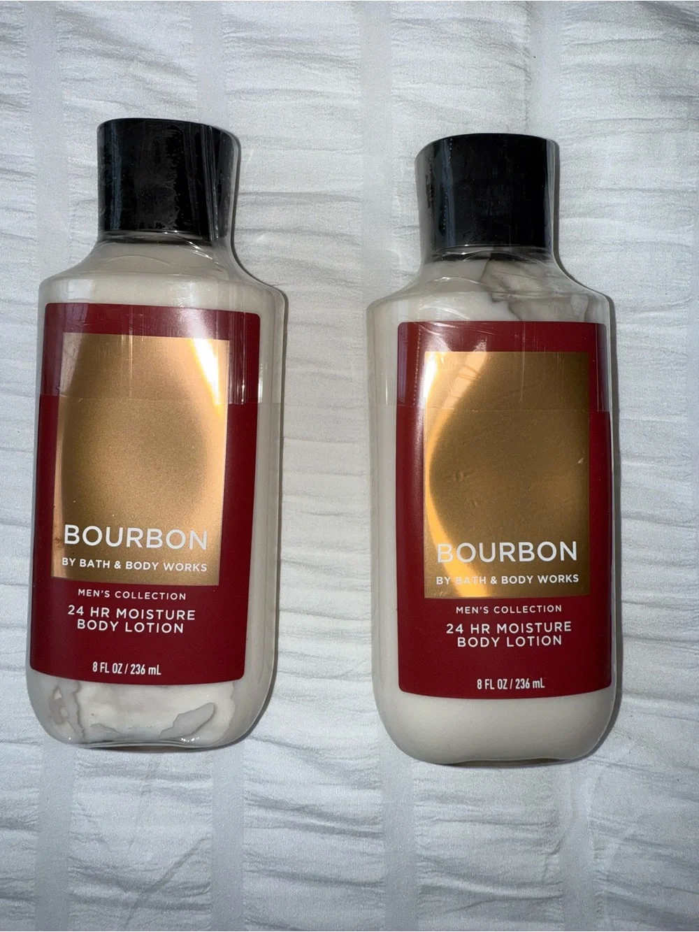 Bath & Body Works Bourbon Men's Lotion 24 Hour Moisture 2 Bottles NEW